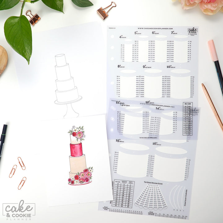 Round Cake Sketching Templates