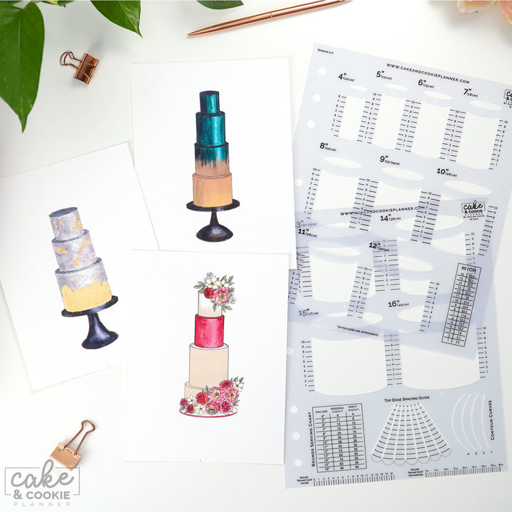 Round Cake Sketching Templates