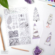 Cake Sketching Stamps - Geode, Minerals and Marble Set
