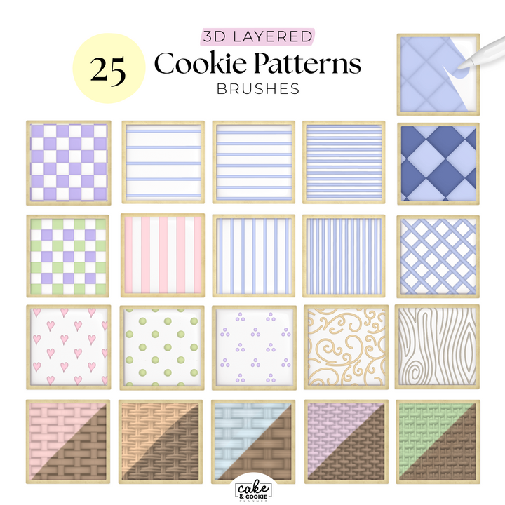 Cookie Patterns & Textures Brushes - Cookie Sketching Design Tools for Procreate