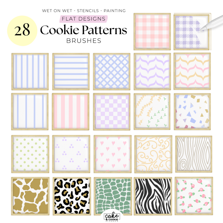 Cookie Patterns & Textures Brushes - Cookie Sketching Design Tools for Procreate