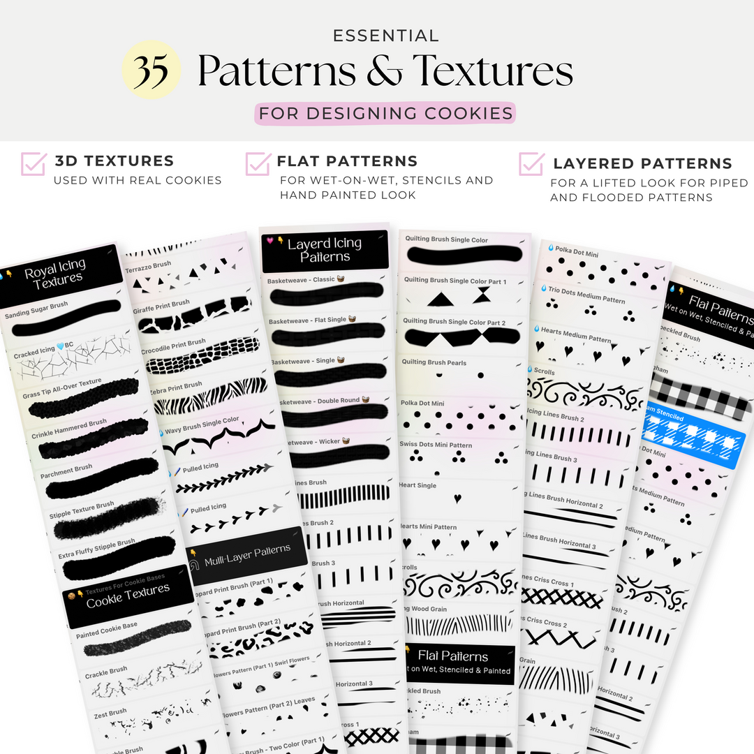 Cookie Patterns & Textures Brushes - Cookie Sketching Design Tools for Procreate