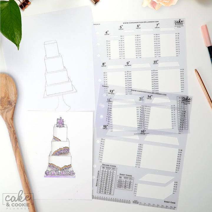 Square Cake Sketching Templates v 2.0
