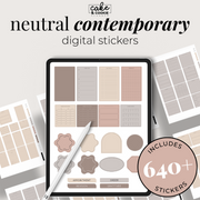 Stickies and Widgets - Neutral Contemporary - Digital Planner Stickers