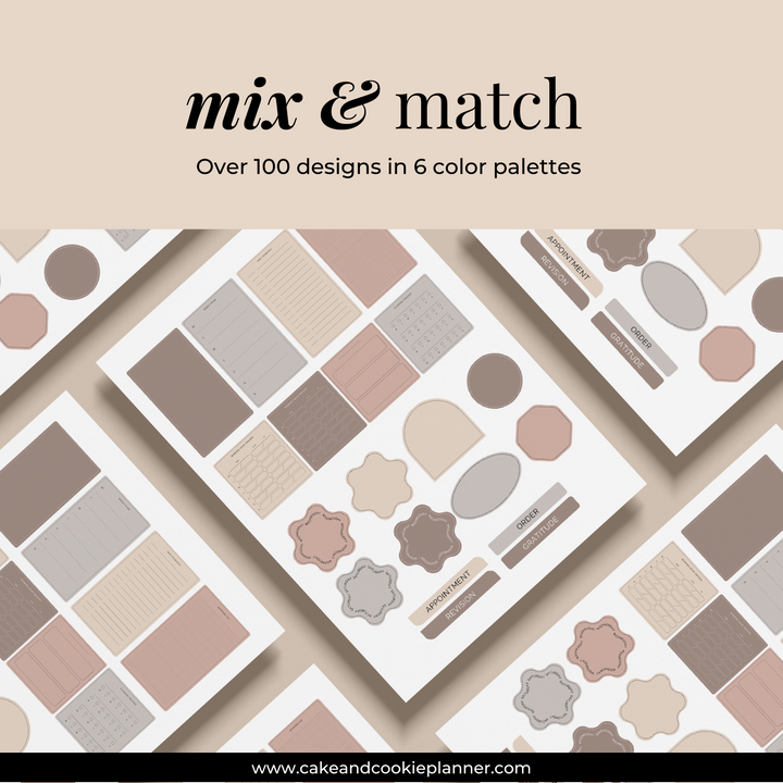 Stickies and Widgets - Neutral Contemporary - Digital Planner Stickers