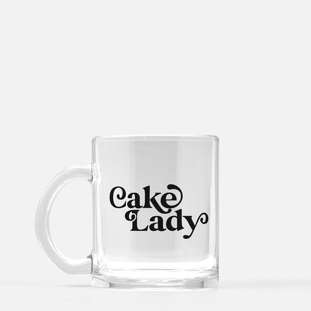 Cake Lady Glass Mug