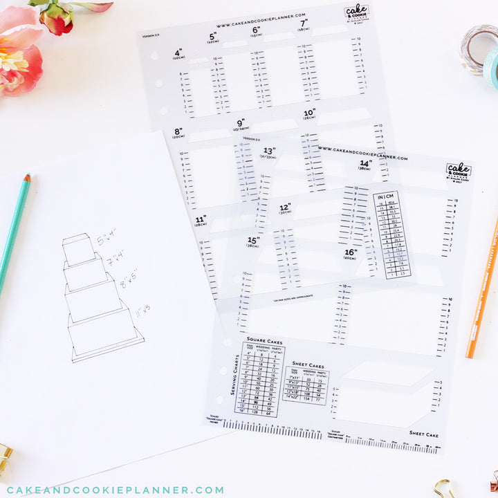 Square Cake Sketching Templates v 2.0