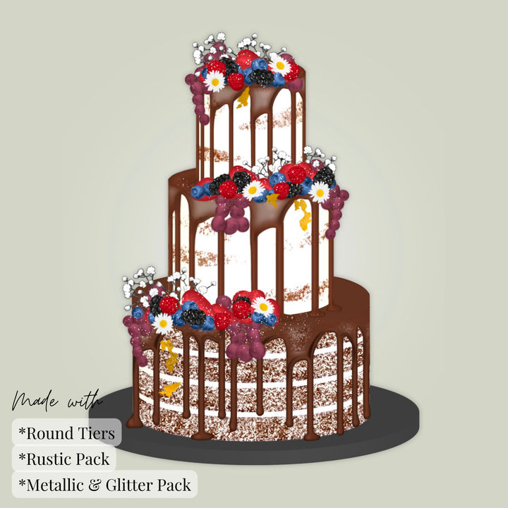 Rustic Cake Procreate Stamps Pack - Digital Cake Sketching