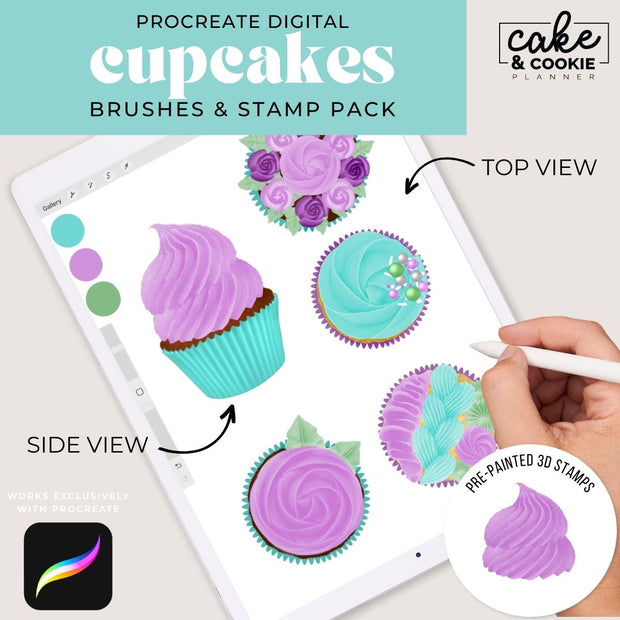 Cupcakes Procreate Pack - Digital Cake Sketching