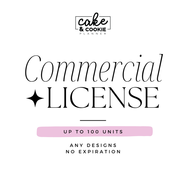Commercial License - 100 unit end products - Cake and Cookie Planner