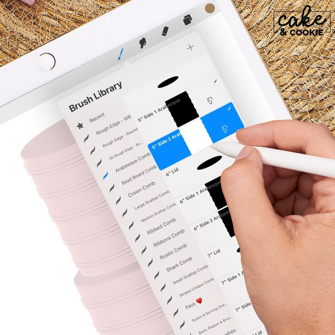 Round Contour Combs ECG Cakes Procreate Pack - Digital Cake Sketching