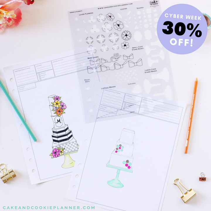 Elements Cake Sketching Templates v 2.0