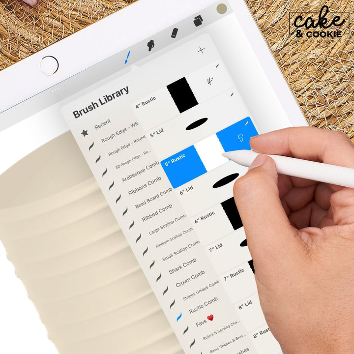 Spatula Swipe Texture Cakes Procreate Pack - Digital Cake Sketching