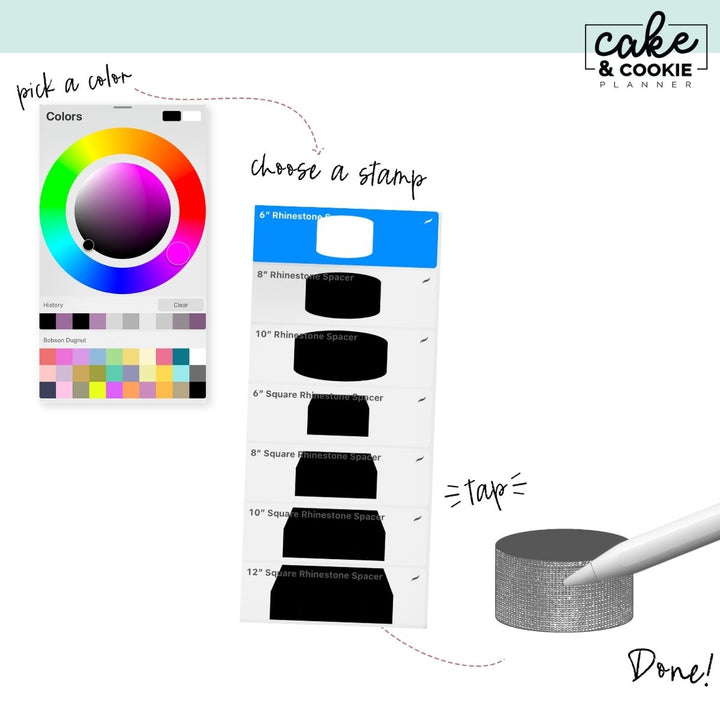 Cake Separators Procreate Pack - Digital Cake Sketching