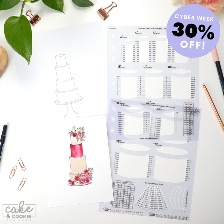 Round Cake Sketching Templates
