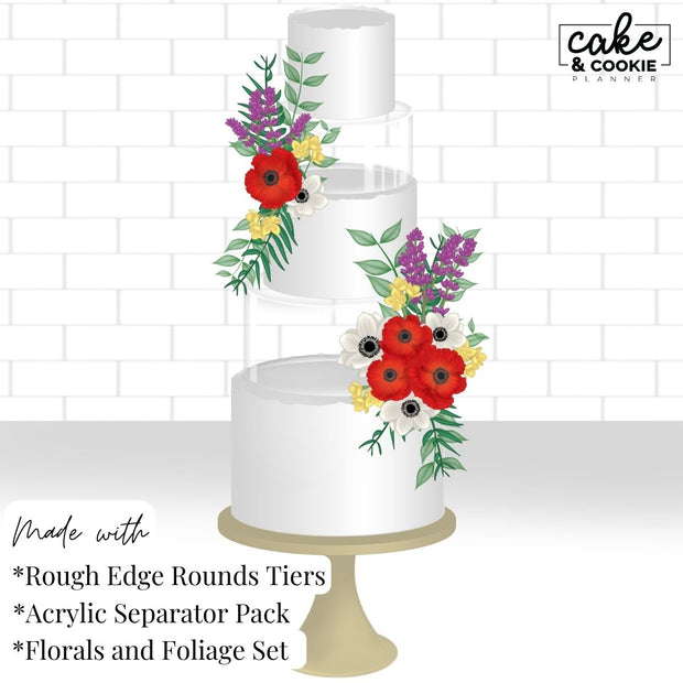 Clear Cake Round Separators Procreate Pack - Digital Cake Sketching