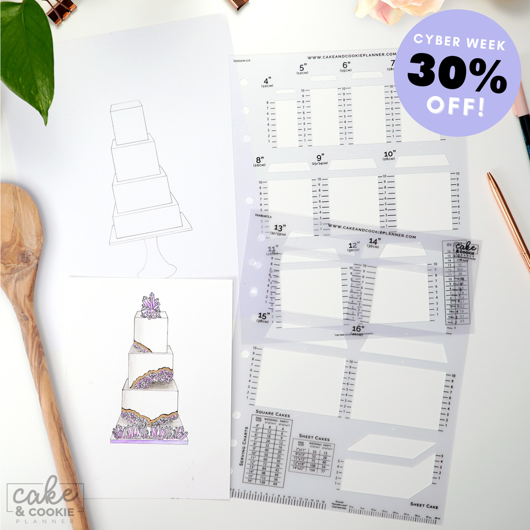 Square Cake Sketching Templates v 2.0