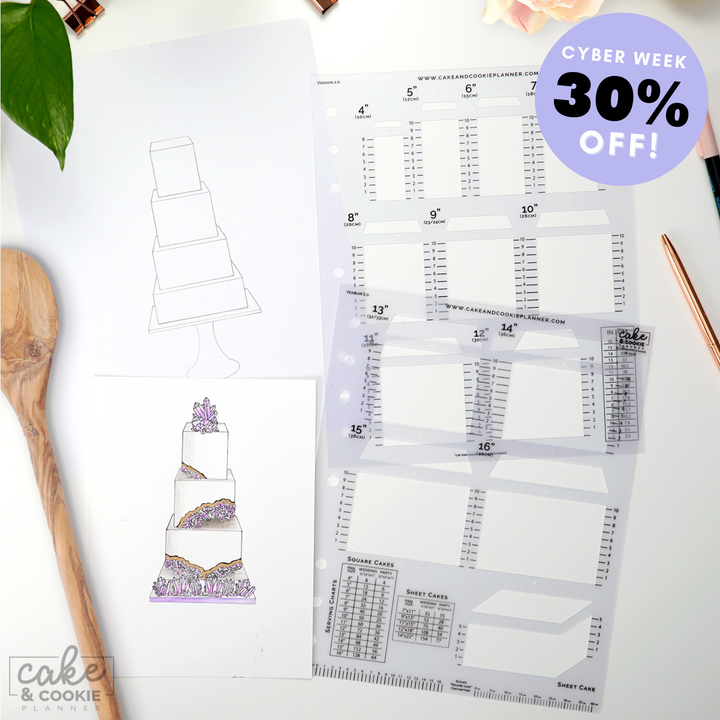 Square Cake Sketching Templates v 2.0