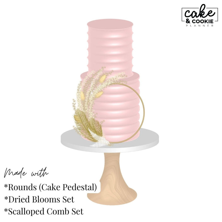 Scalloped Combs ECG Cakes Procreate Pack - Digital Cake Sketching