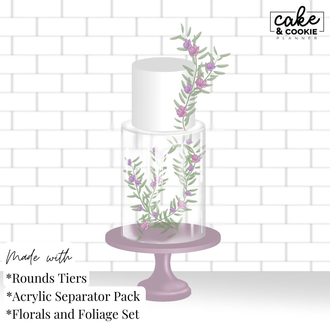 Clear Cake Round Separators Procreate Pack - Digital Cake Sketching