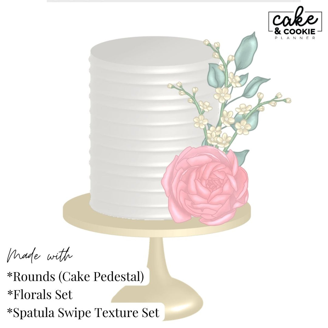 Spatula Swipe Texture Cakes Procreate Pack - Digital Cake Sketching