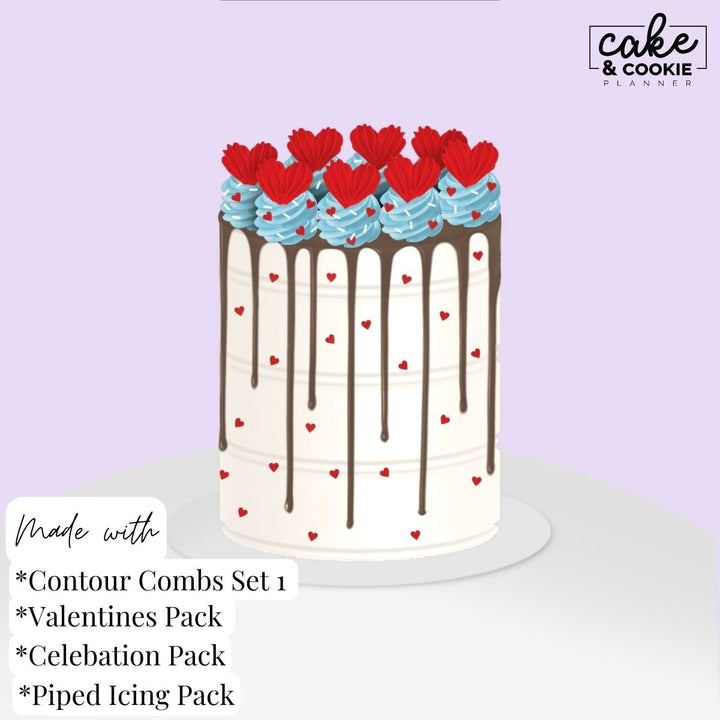 Round Contour Combs ECG Cakes Procreate Pack - Digital Cake Sketching