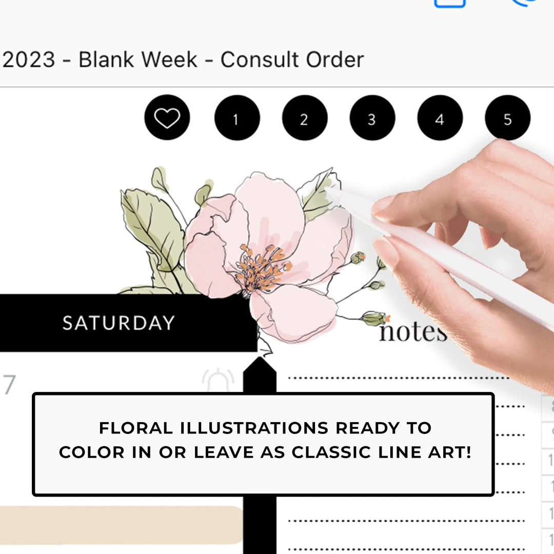 2025 Digital Planner for iPad and Tablets - Classic Floral