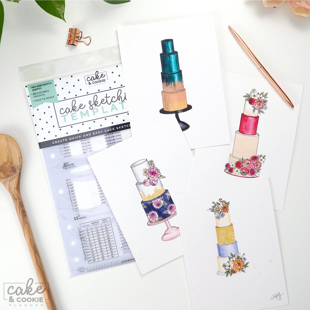 Essentials Cake Sketching Templates BUNDLE - Rounds, Squares & Elements