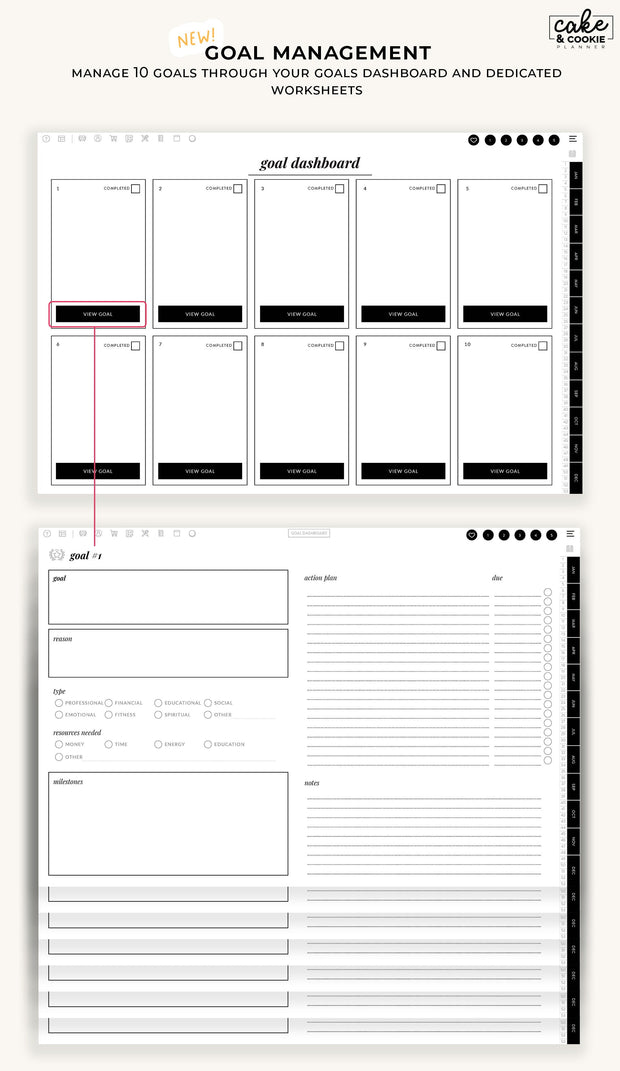 2024 Digital Planner for iPad and Tablets - Modern Minimalist