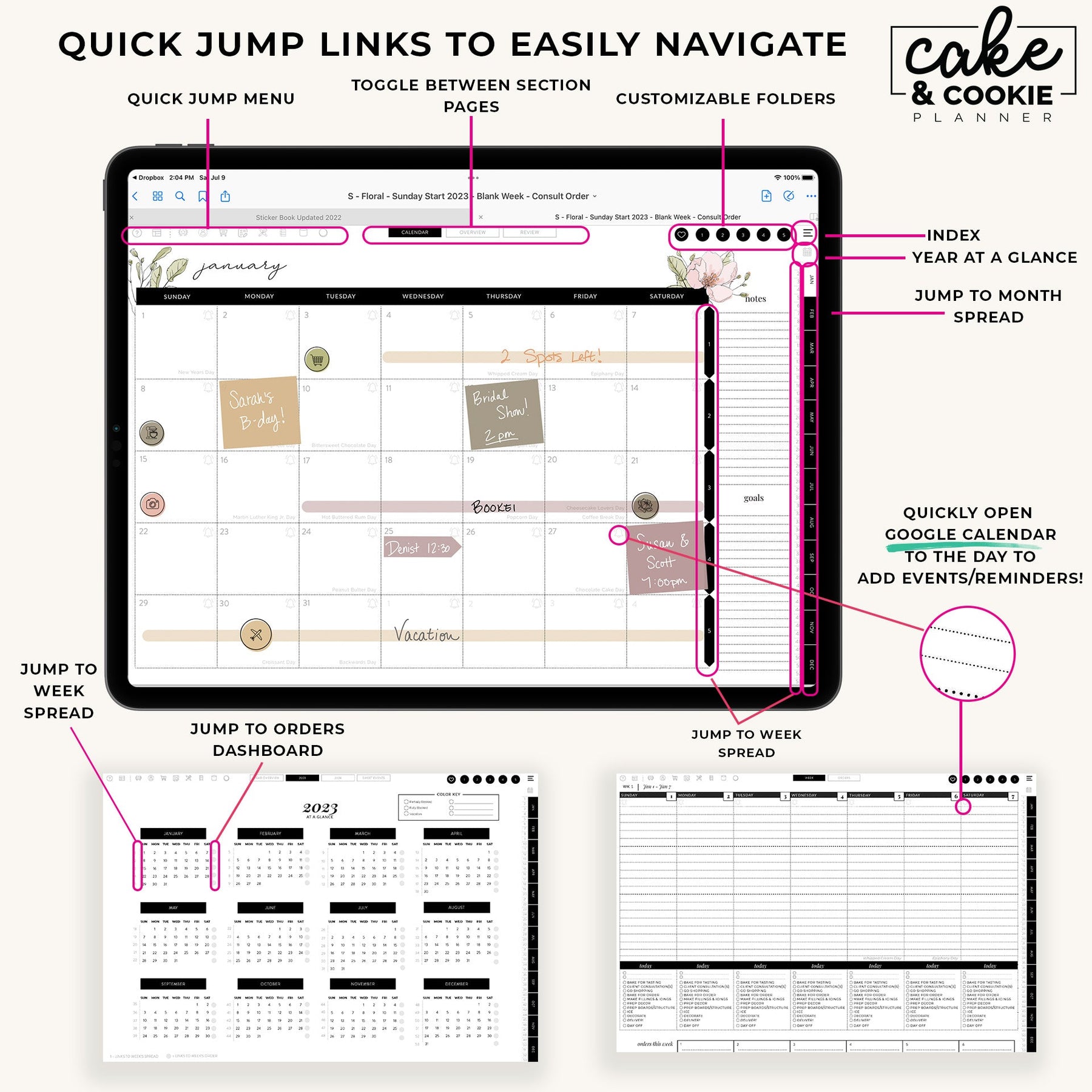 Digital Planners & Stickers Cake and Cookie Planner Avalon Cakes