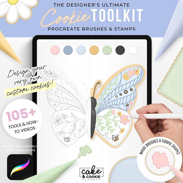 The Cookie Toolkit Brushes & Stamps - Cookie Sketching Design Tools for Procreate