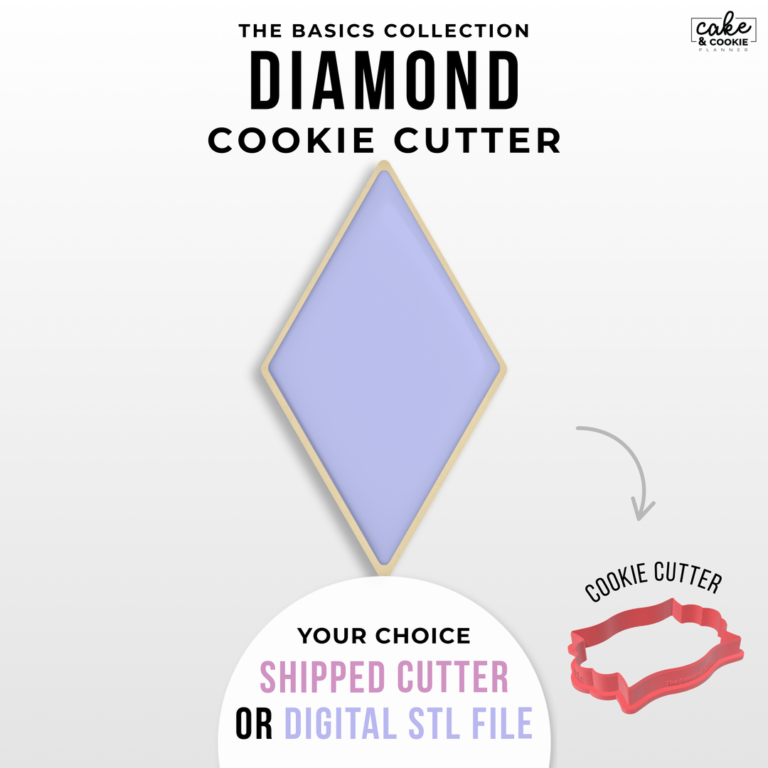 Image of cookie cutter in the shape of a Diamond