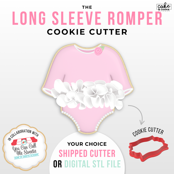 Image of cookie cutter in the shape of a Long Sleeve Romper