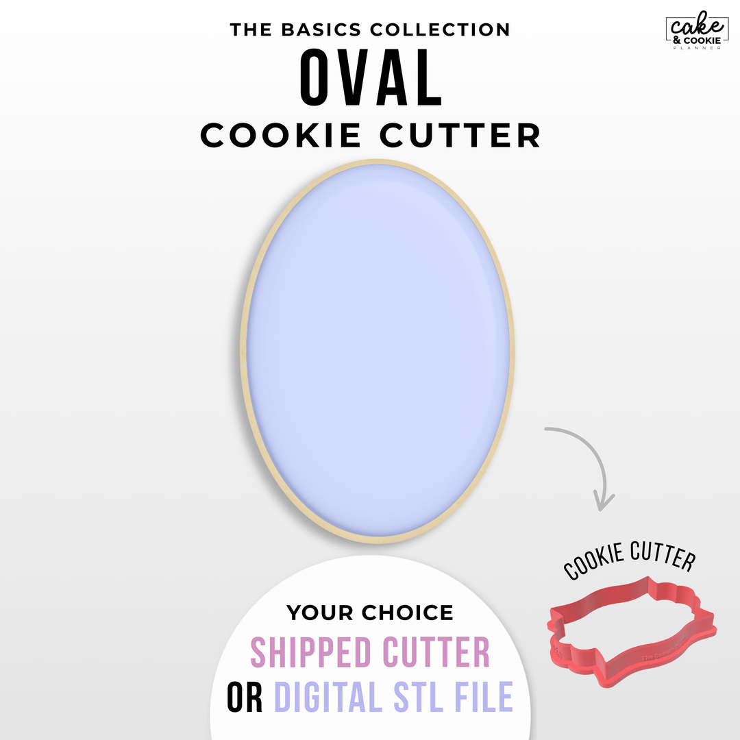 Image of cookie cutter in the shape of a Oval
