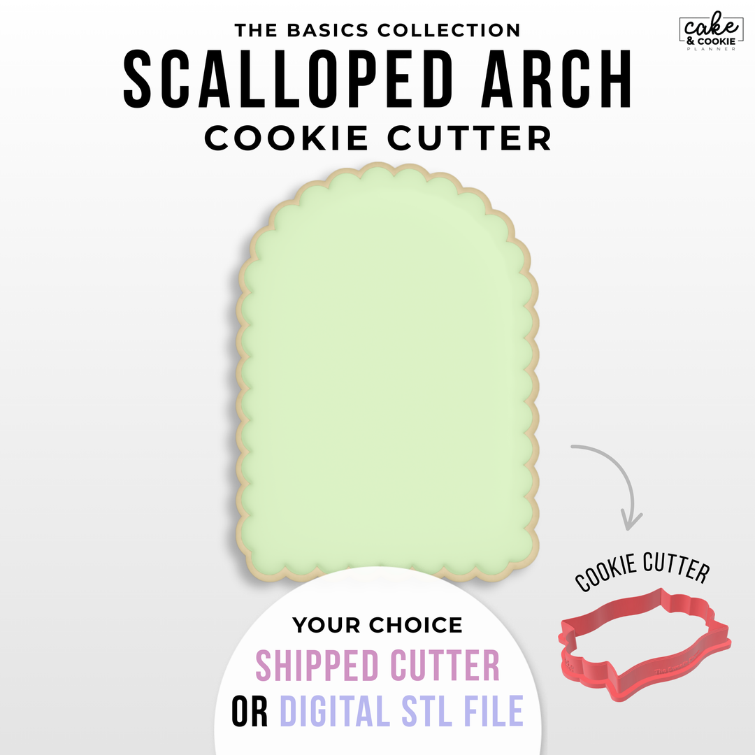 Image of cookie cutter in the shape of a Scalloped Arch