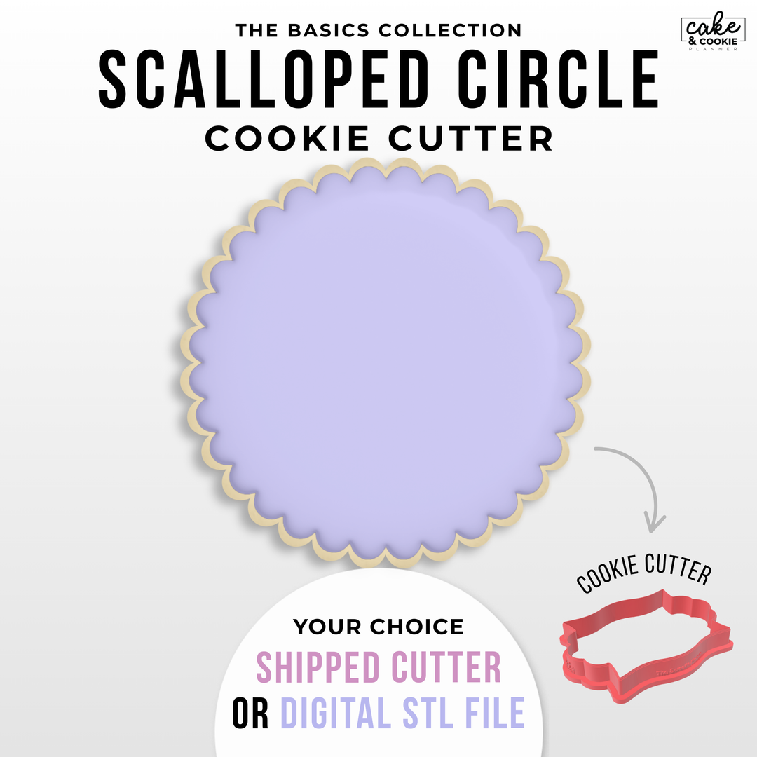 Image of cookie cutter in the shape of a Scalloped Circle