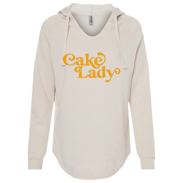 "Cake Lady" Hoodie - Mustard on Cream