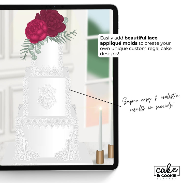 Lace Applique Marvelous Molds Procreate Stamps Pack - Digital Cake Sketching