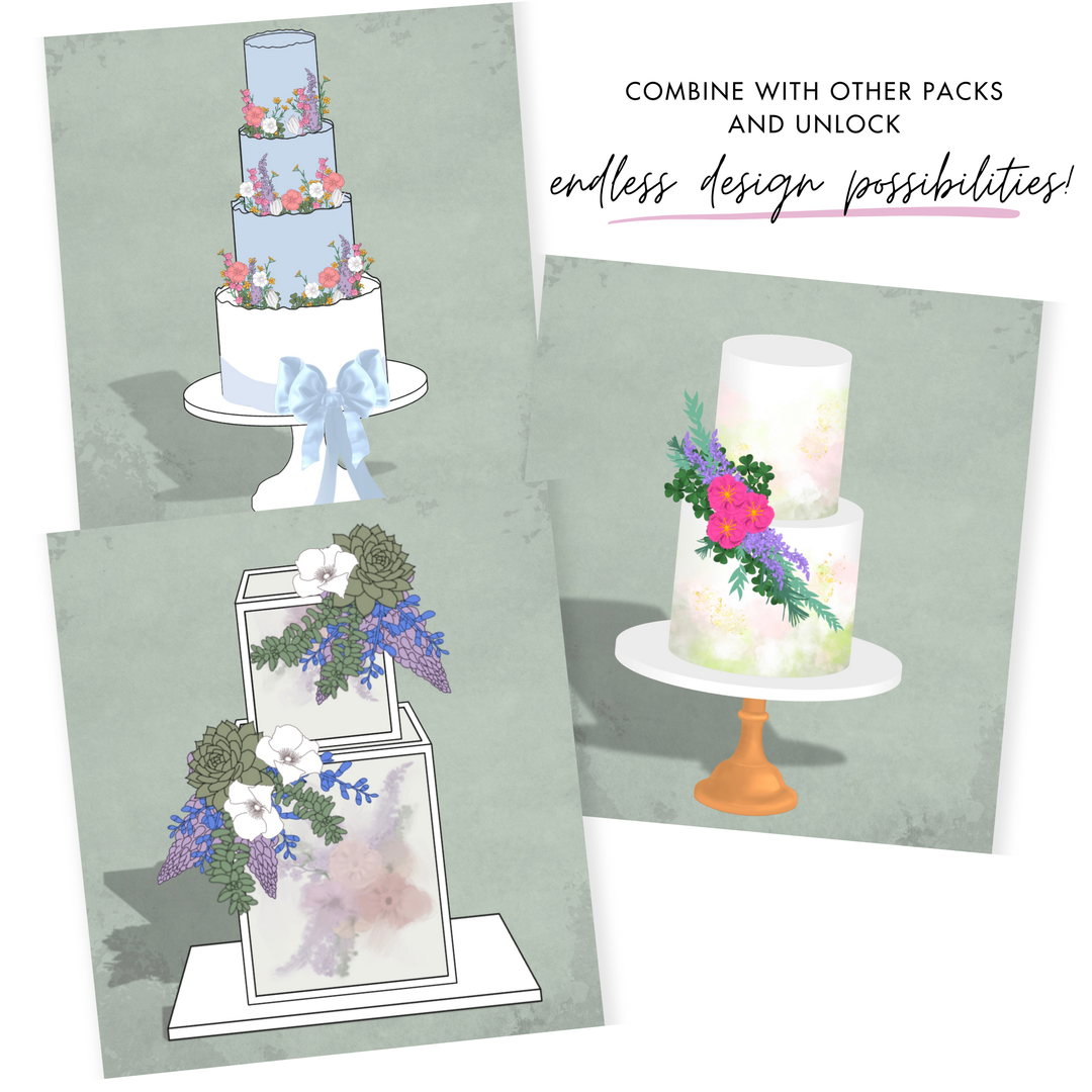 Natives & Wildflowers Edition - Flowers & Foliage Procreate Pack - Digital Cake Sketching