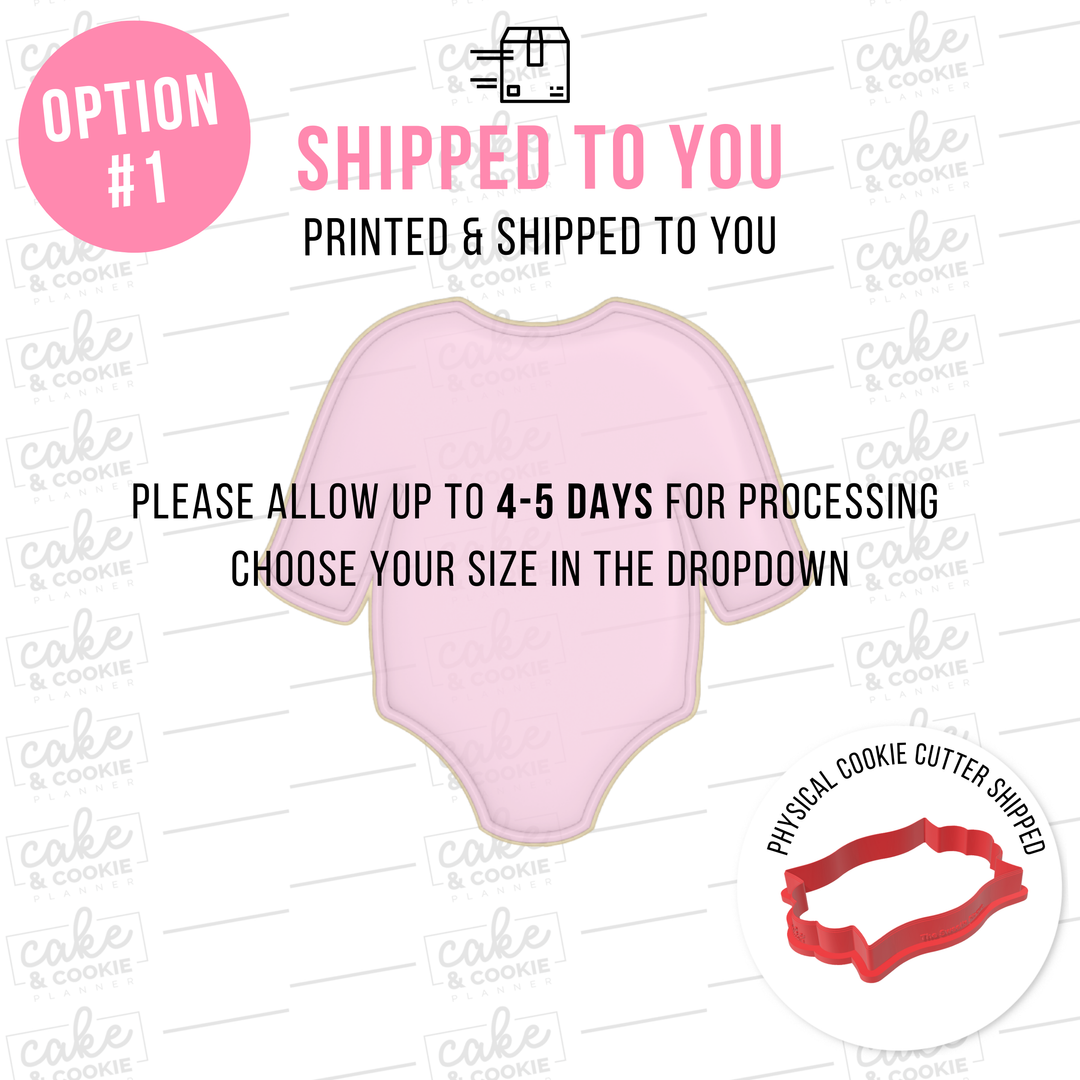Long Sleeve Romper Cookie Cutter - Shipped or STL File