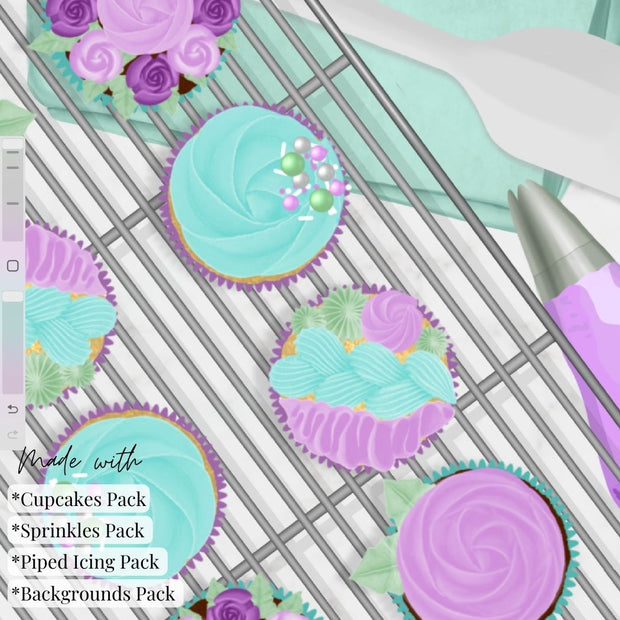 Background & Scene Creator Procreate Pack no.1 - Digital Cake Sketching