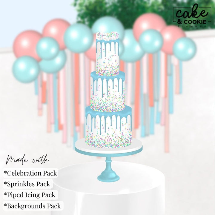 Background & Scene Creator Procreate Pack no.1 - Digital Cake Sketching