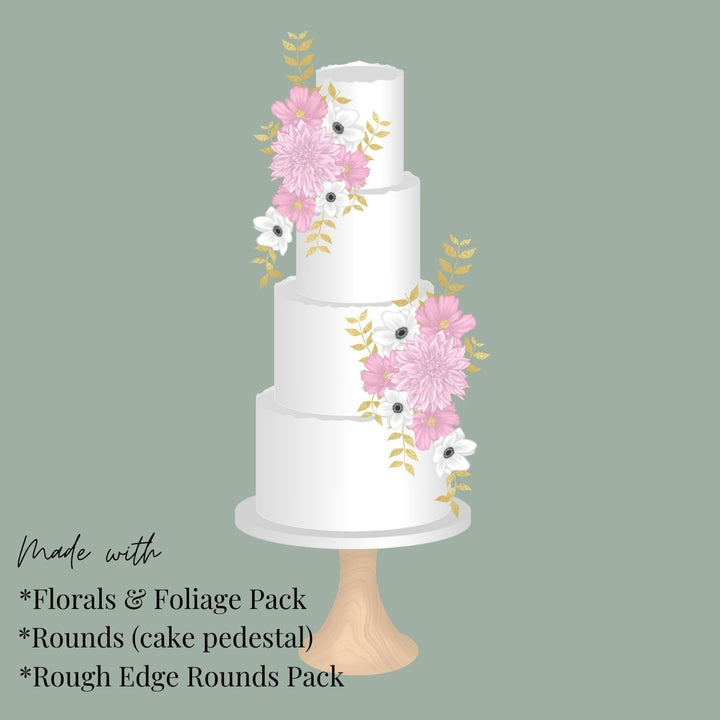 Rough Edge Round Cakes Procreate Pack - Digital Cake Sketching