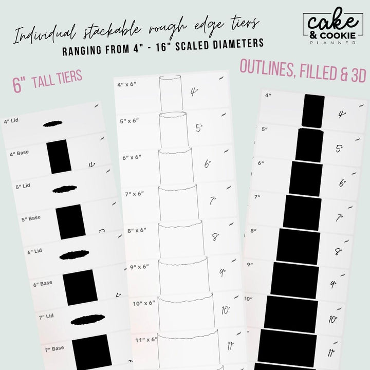 Rough Edge Round Cakes Procreate Pack - Digital Cake Sketching