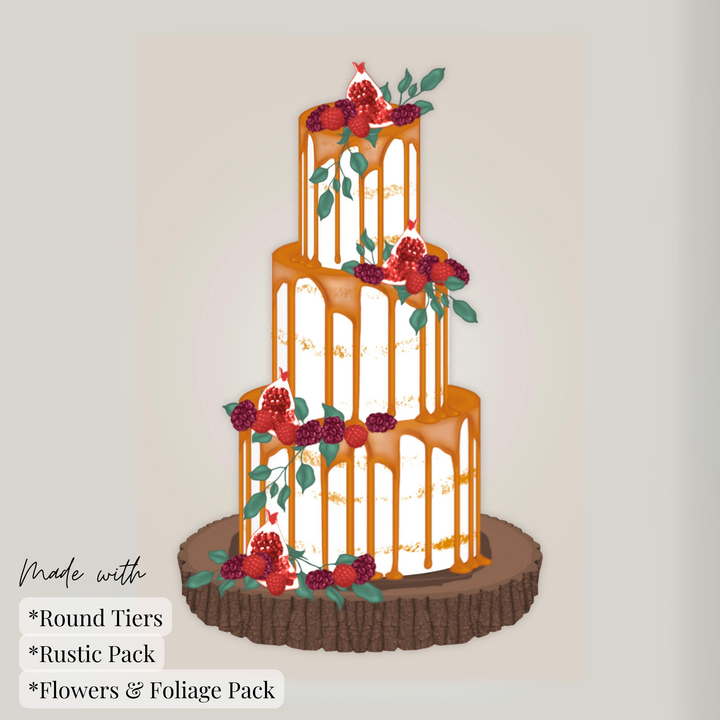 Rustic Cake Procreate Stamps Pack - Digital Cake Sketching