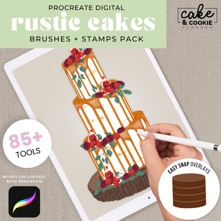 Rustic Cake Procreate Stamps Pack - Digital Cake Sketching