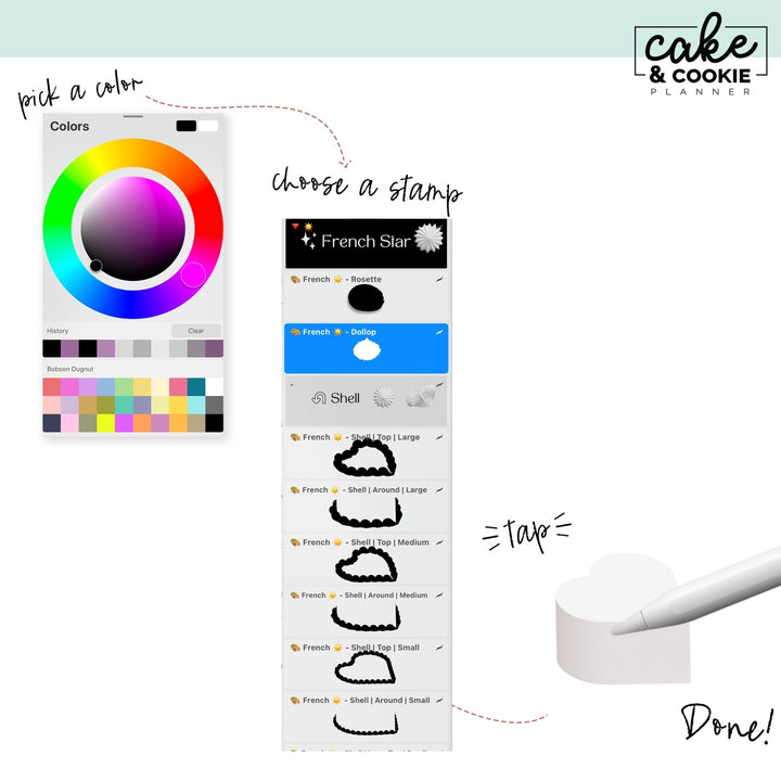 Vintage Heart Procreate Pack - Digital Cake Sketching