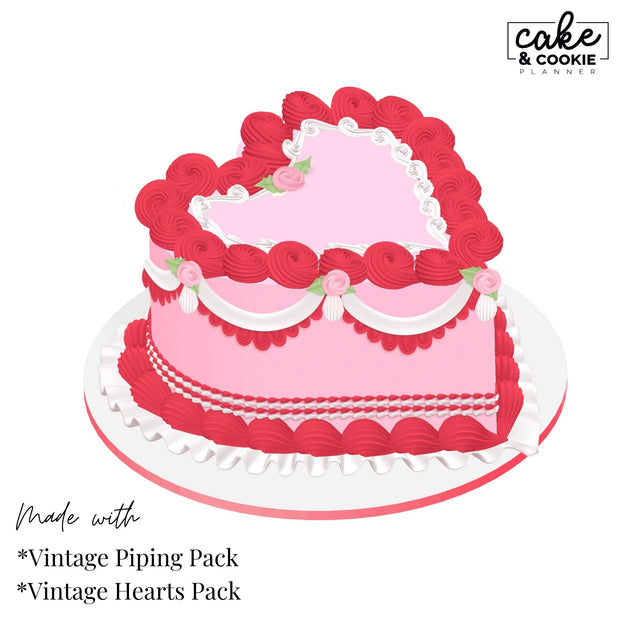 Vintage Heart Procreate Pack - Digital Cake Sketching