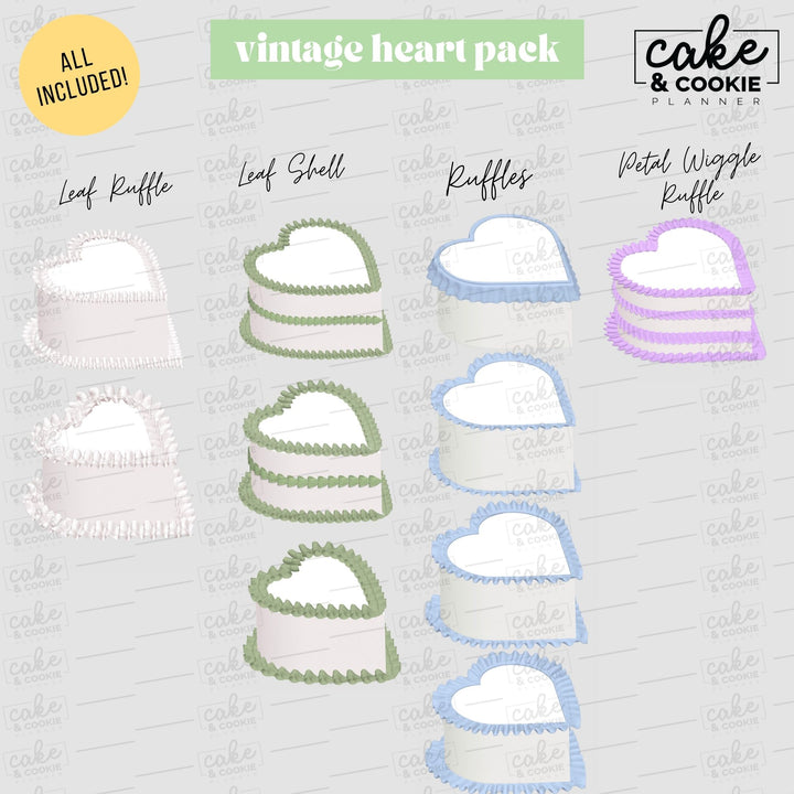 Vintage Heart Procreate Pack - Digital Cake Sketching