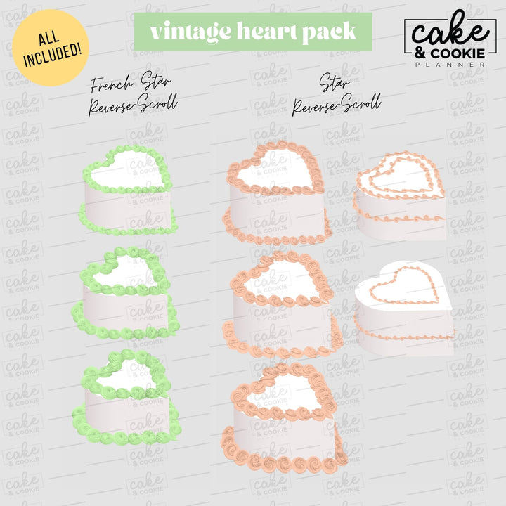 Vintage Heart Procreate Pack - Digital Cake Sketching